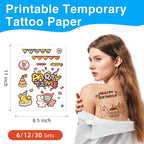 Close up of inkjet printer printing custom tattoo design