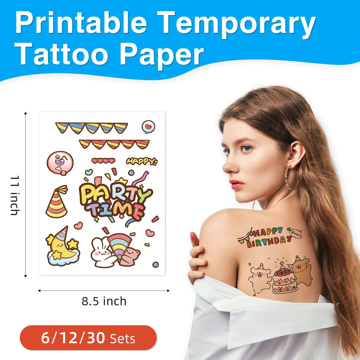 Close up of inkjet printer printing custom tattoo design