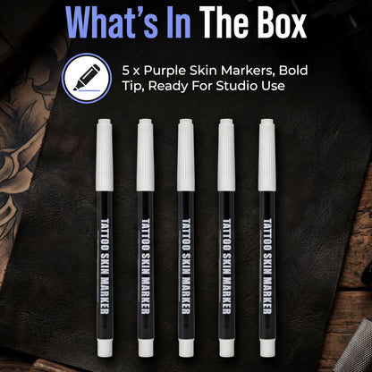 Five pack of surgical grade skin scribe markers