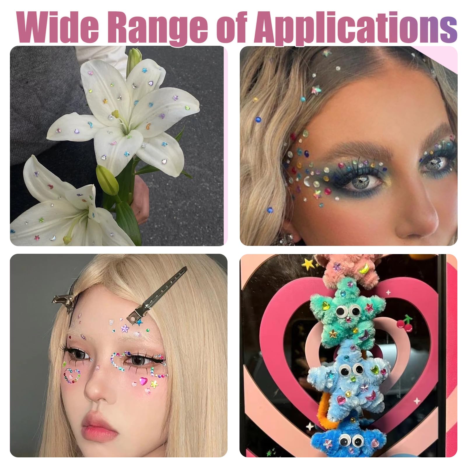 Nooepc face jewels and rhinestones for festival makeup