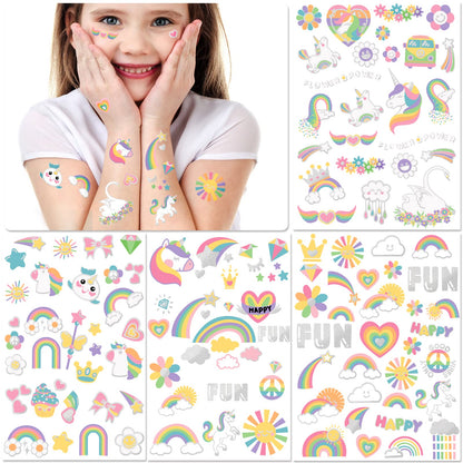 Assorted glitter metallic fake tattoo designs for boys and girls