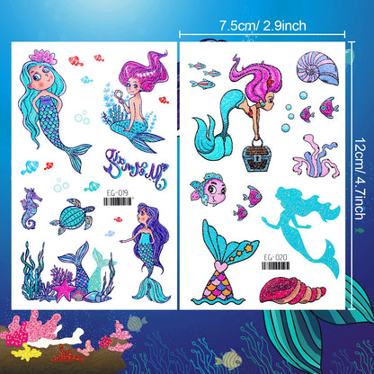 Assorted butterfly and mermaid tattoo designs for girls
