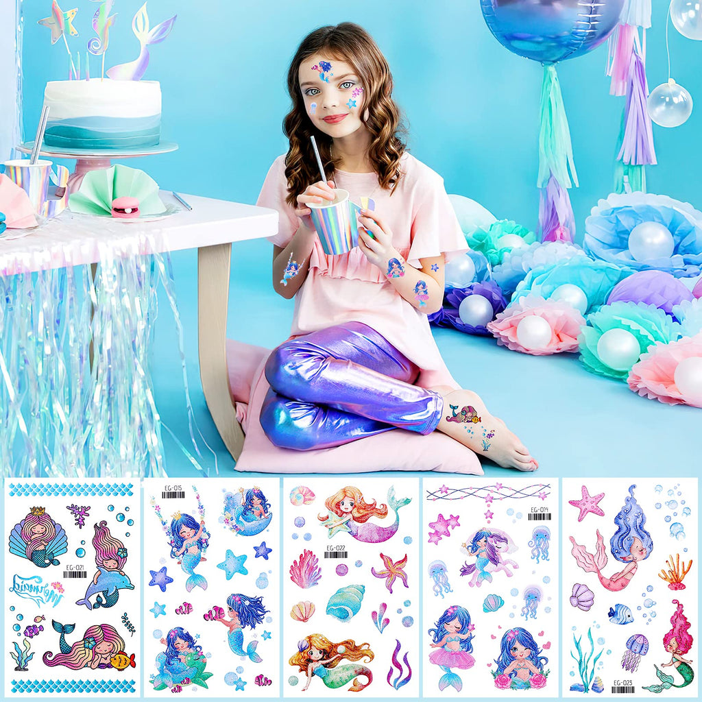 Close up of glitter tattoo sticker application on skin