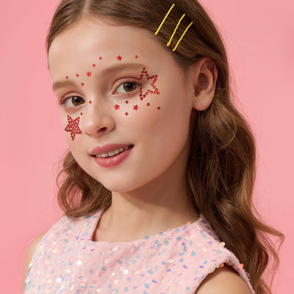Multi-sheet pack of self adhesive star rhinestone stickers