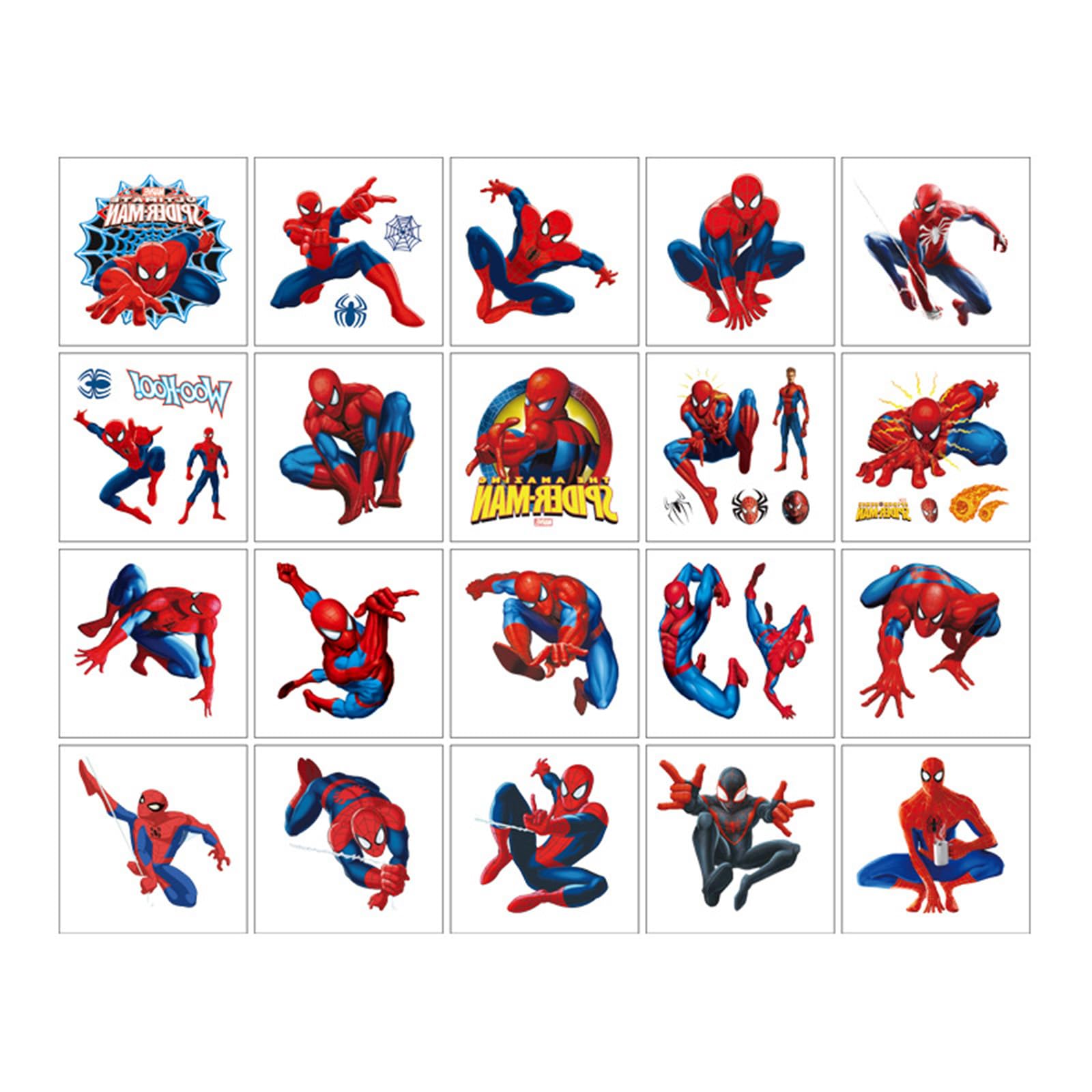 Assorted superhero tattoo sheets from Meet Holiday for party favors