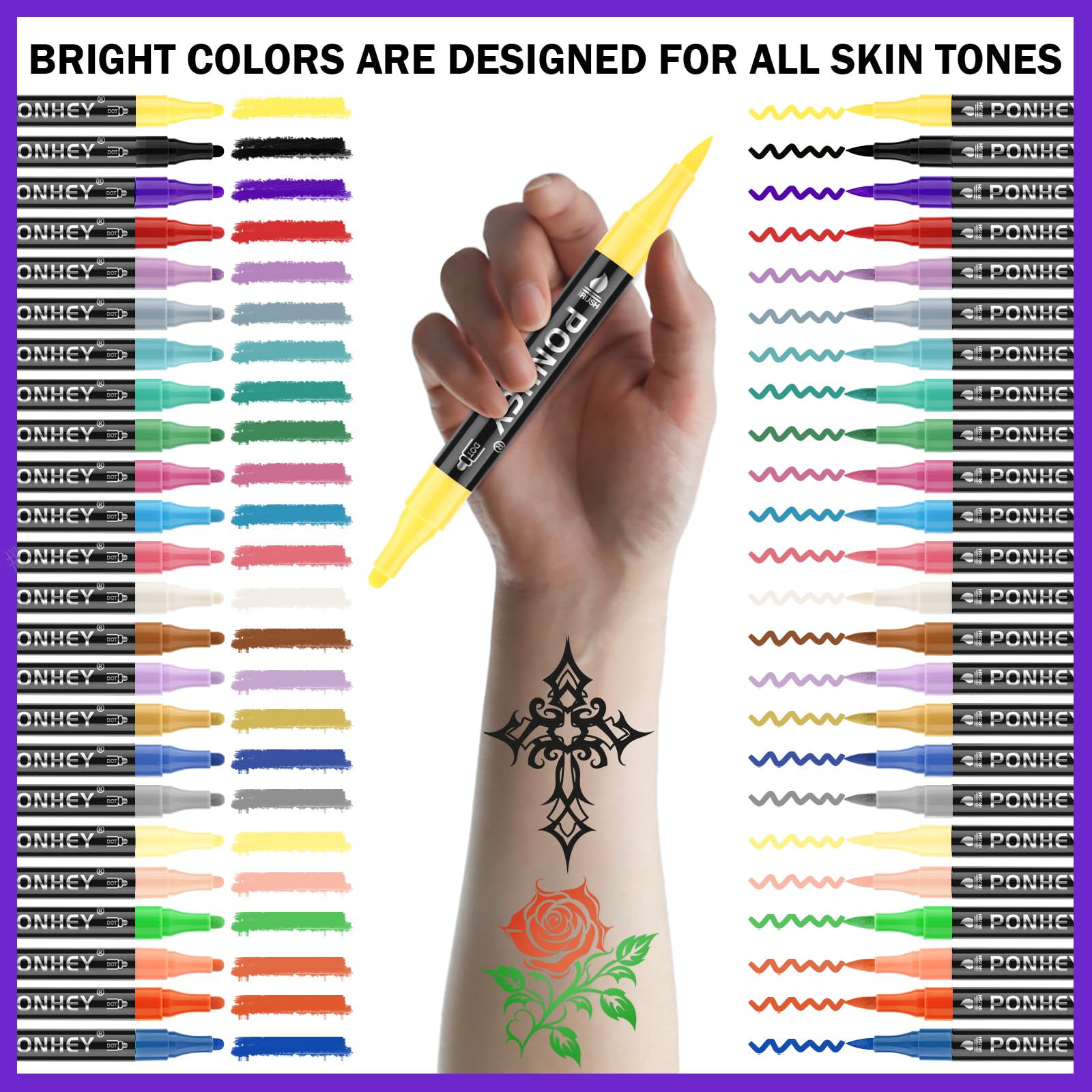 Using Ponhey tattoo pens on arm skin