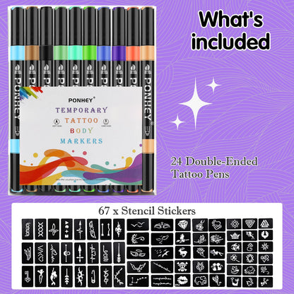 Assorted large tattoo stencils from Ponhey kit