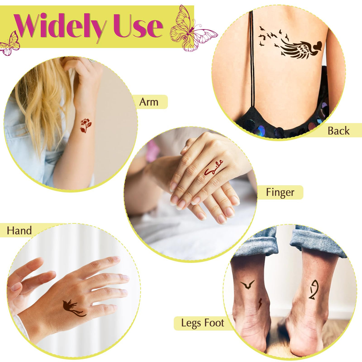 Demonstration of applying tattoo stencil on skin