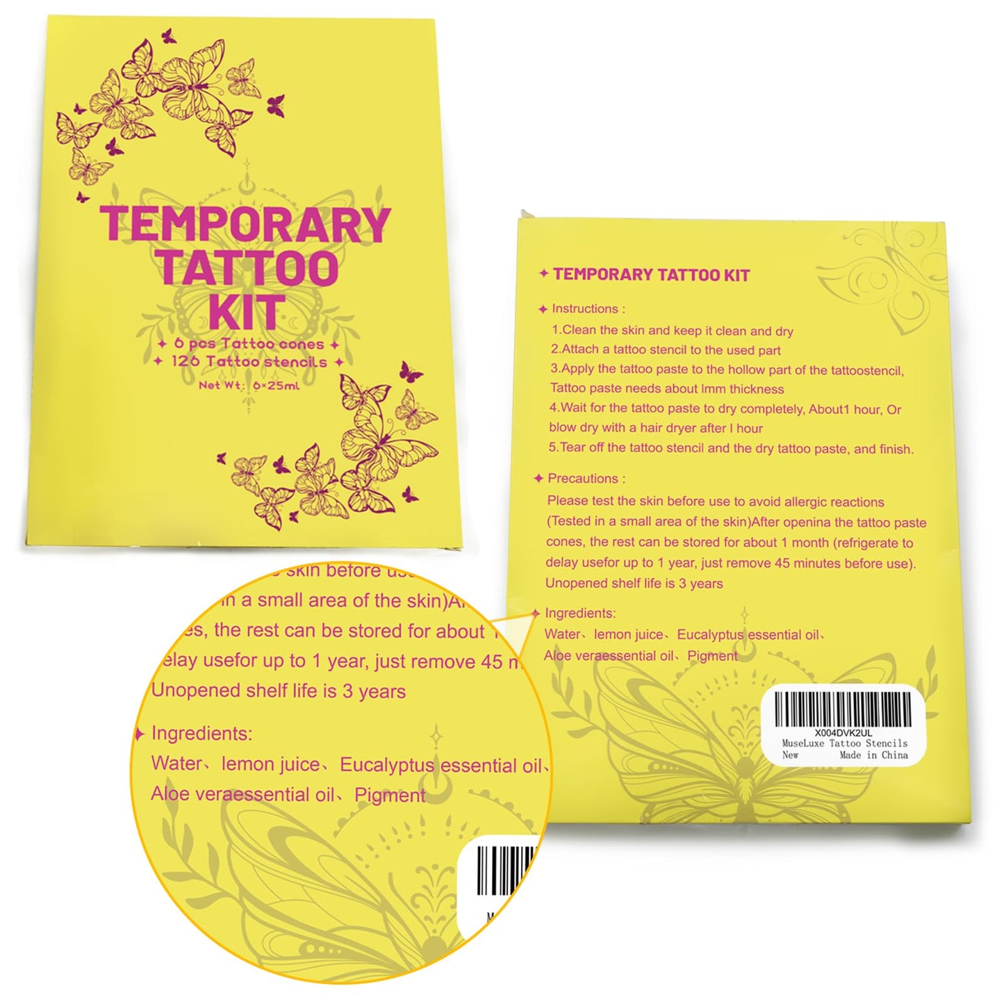 Complete MuseLuxe DIY body art kit packaging