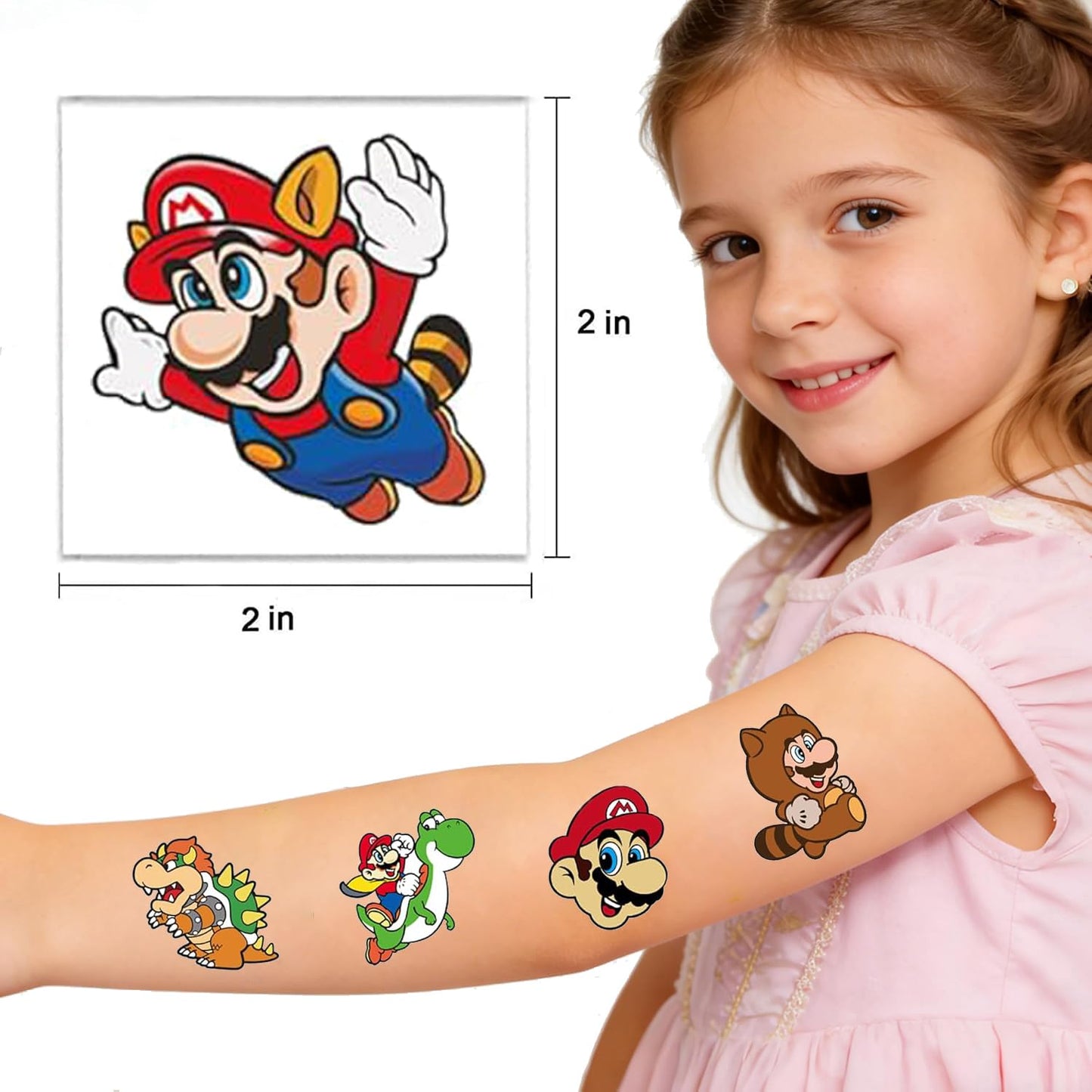 Assorted Super Mario themed sticker arts for birthday party favors