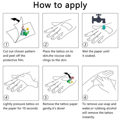 Easy to apply waterproof Mario character tattoos for DIY sticker projects