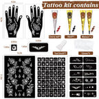 Close up of 77 stencil designs included in InkForge tattoo kit