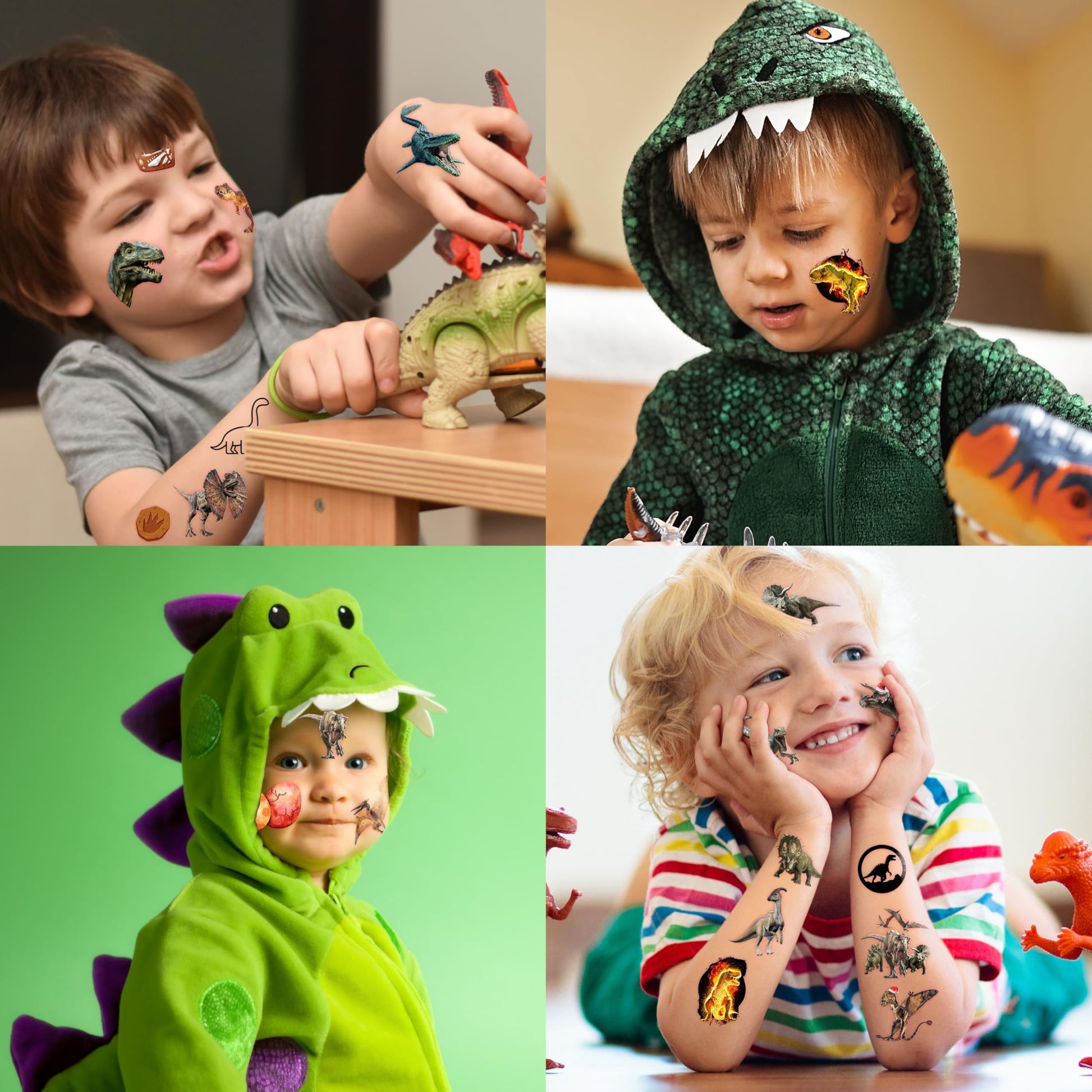 Sheet of pre-cut dinosaur stickers for children