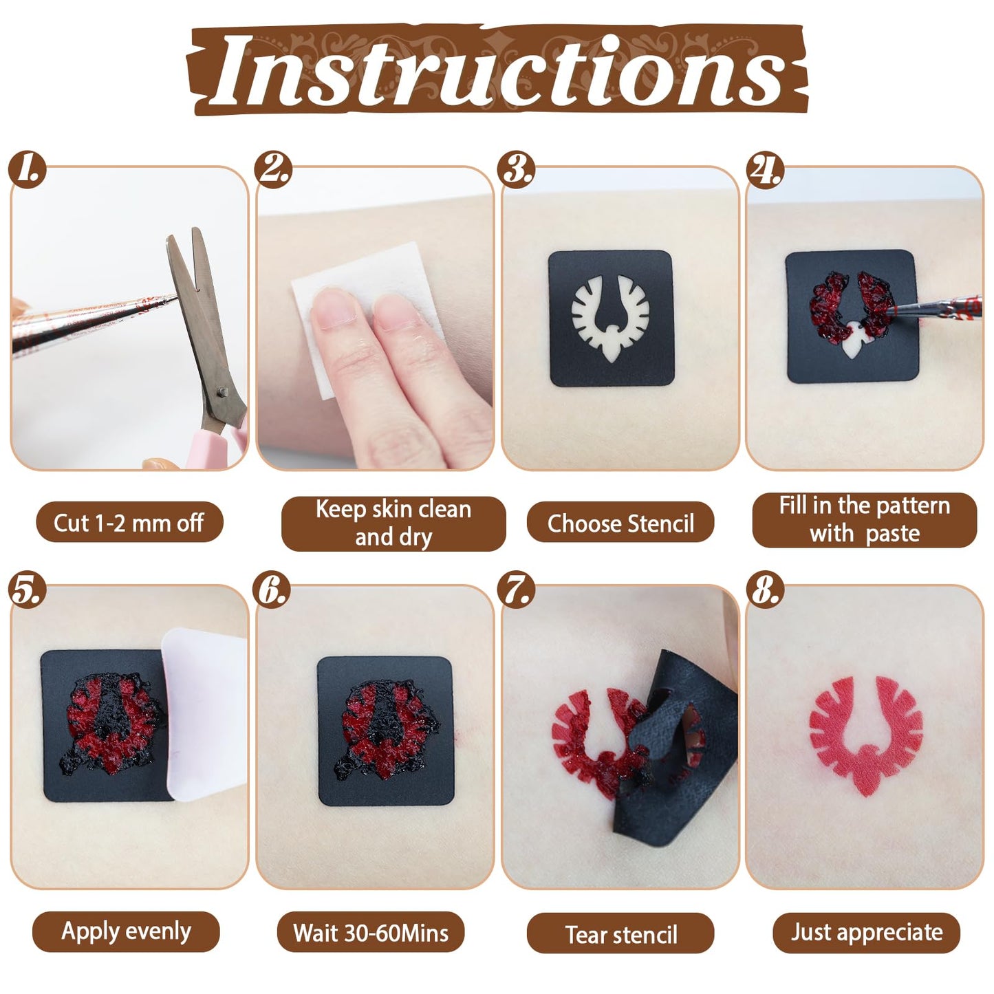 Complete set of InkForge temporary tattoo kit components