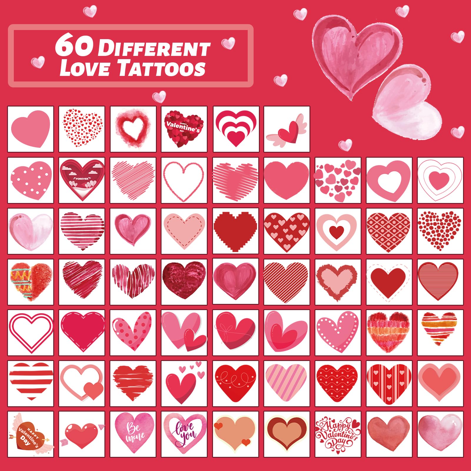 Educational classroom setting with Valentine heart tattoos