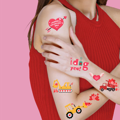 Kids using Ovasorve Valentine heart stickers during a classroom party