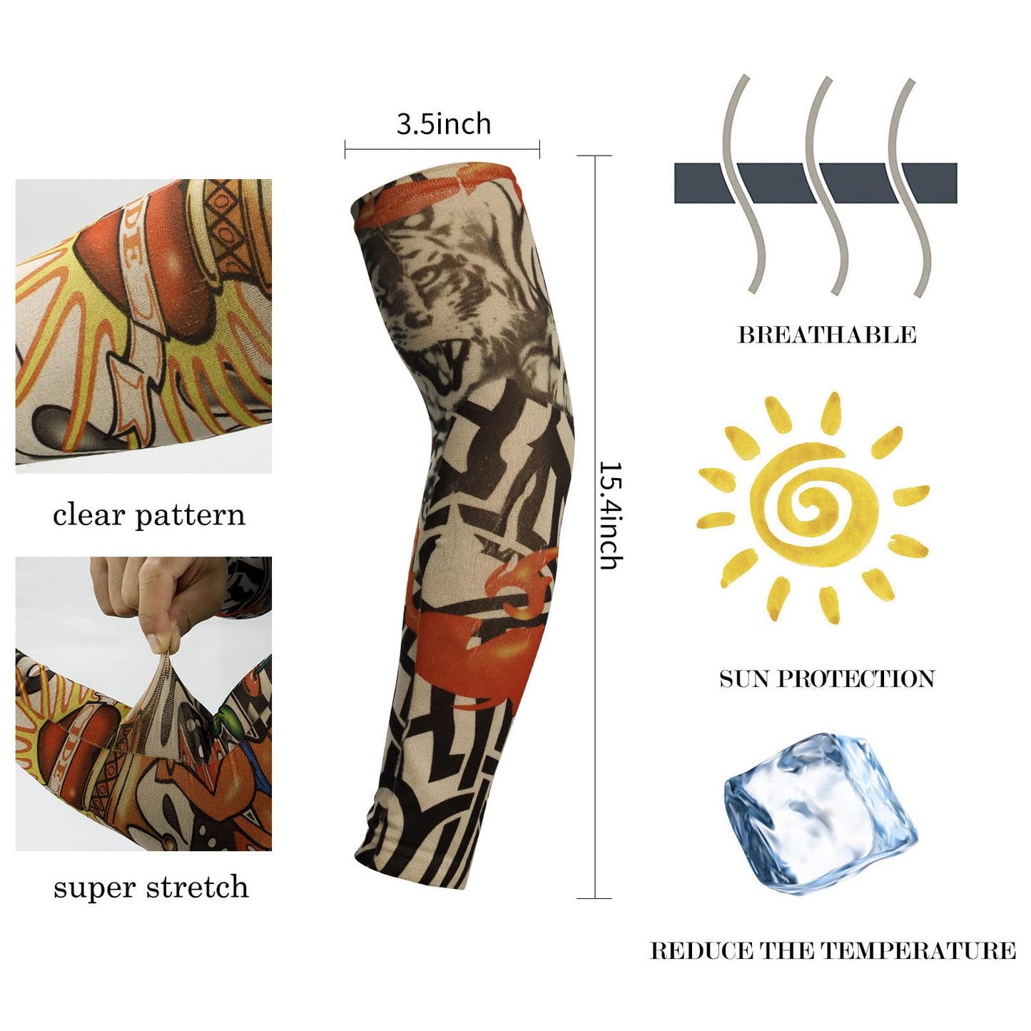 Close up of tribal design on Yariew temporary tattoo sleeve