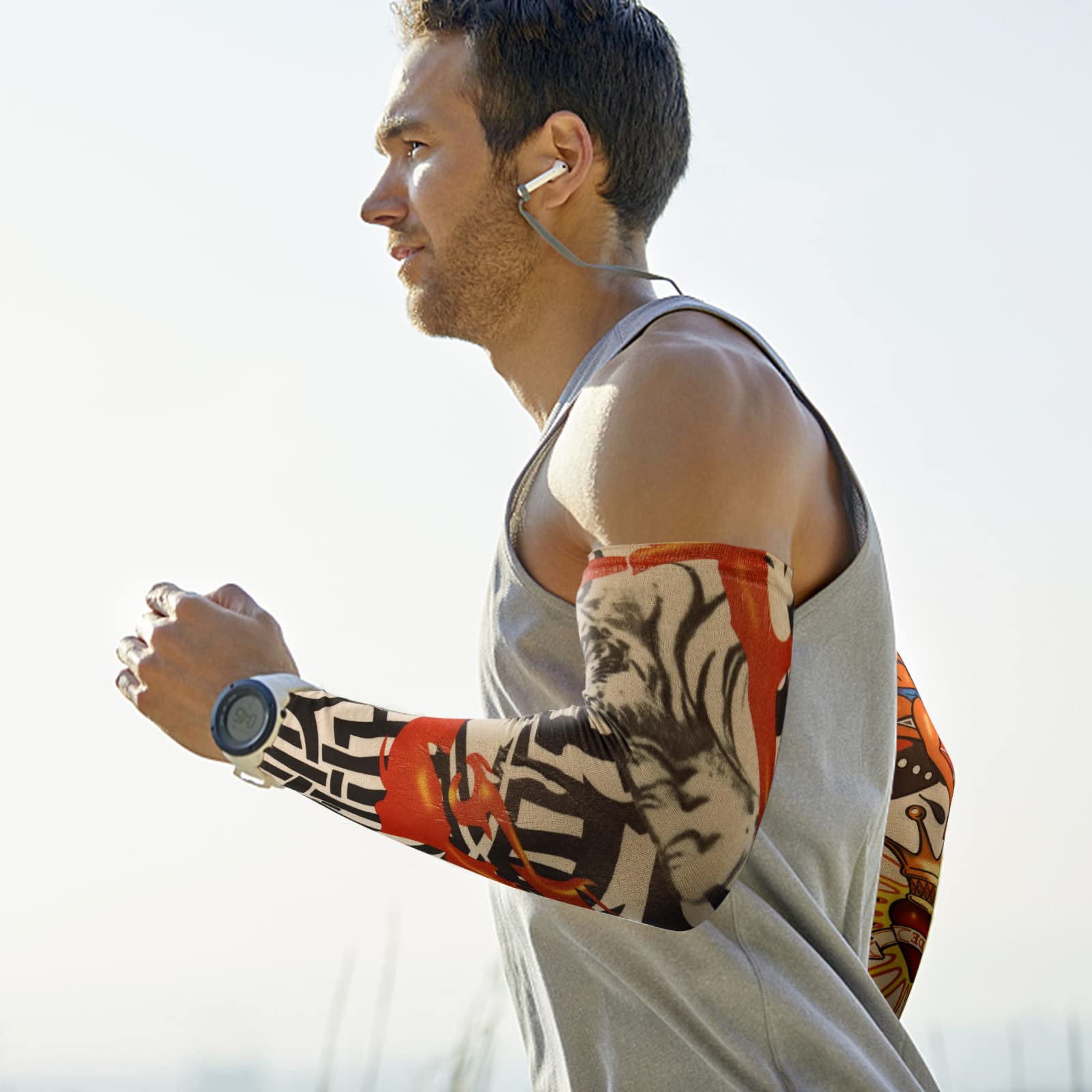 Six different patterns of Yariew tattoo sleeves laid flat