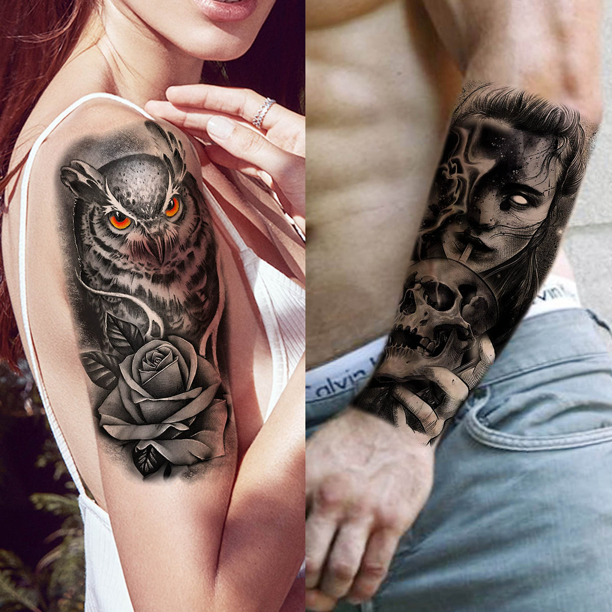 Person applying Coktak temporary tattoo on arm using water