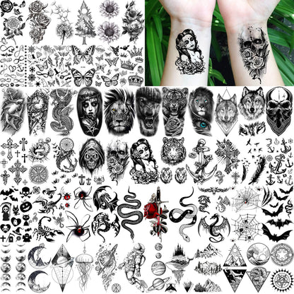 Overview of Coktak temporary tattoo sheet variety pack for men and women