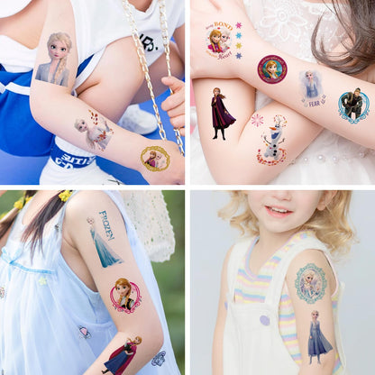 Close up of waterproof Frozen snowflake tattoo sticker