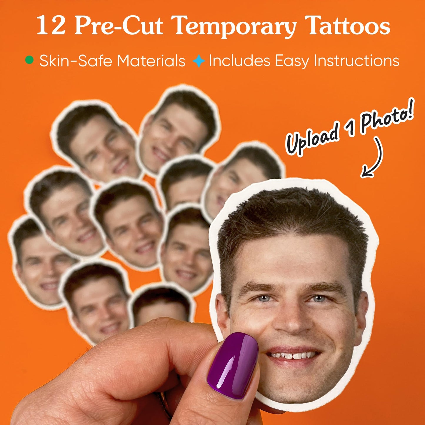 Detailed view of pre-cut temporary tattoo sheet