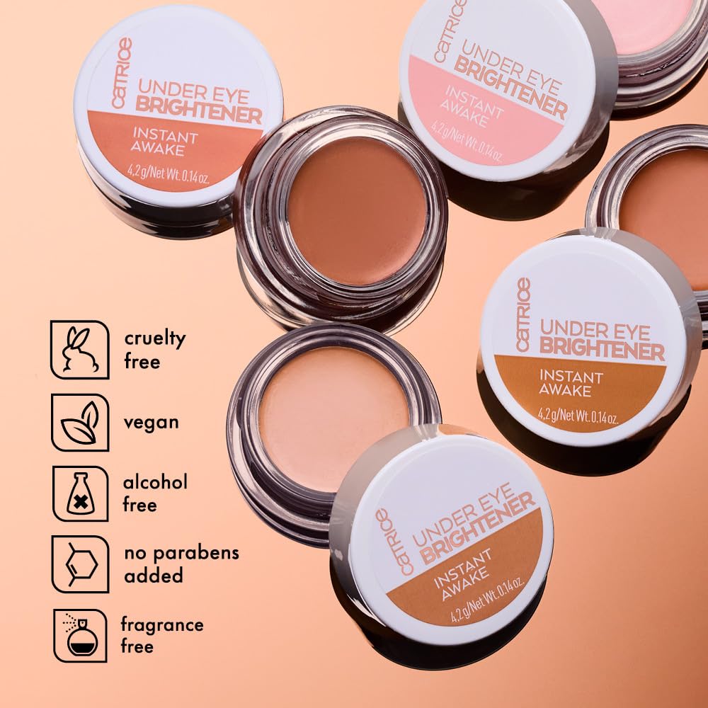 Back of Catrice Under Eye Brightener packaging with ingredients