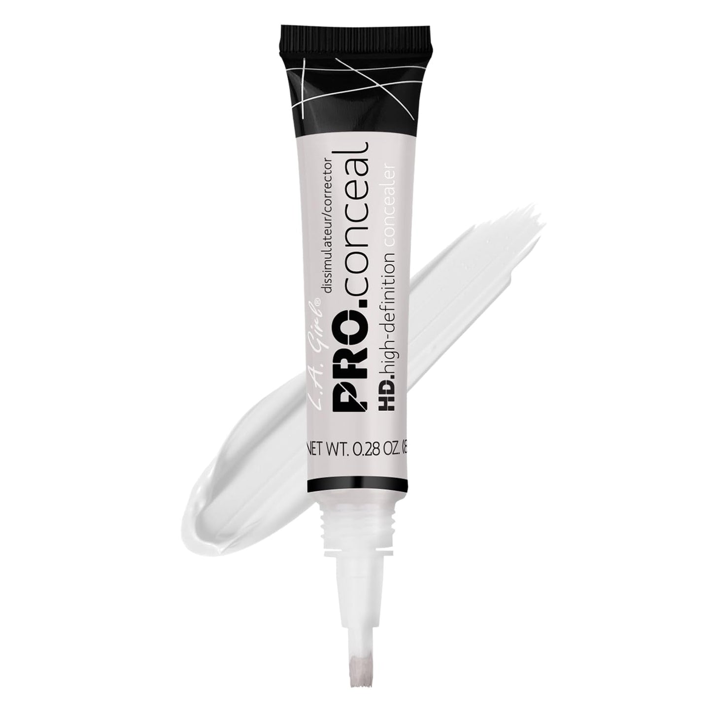 L.A. Girl Flat White Corrector brush tip applicator detail