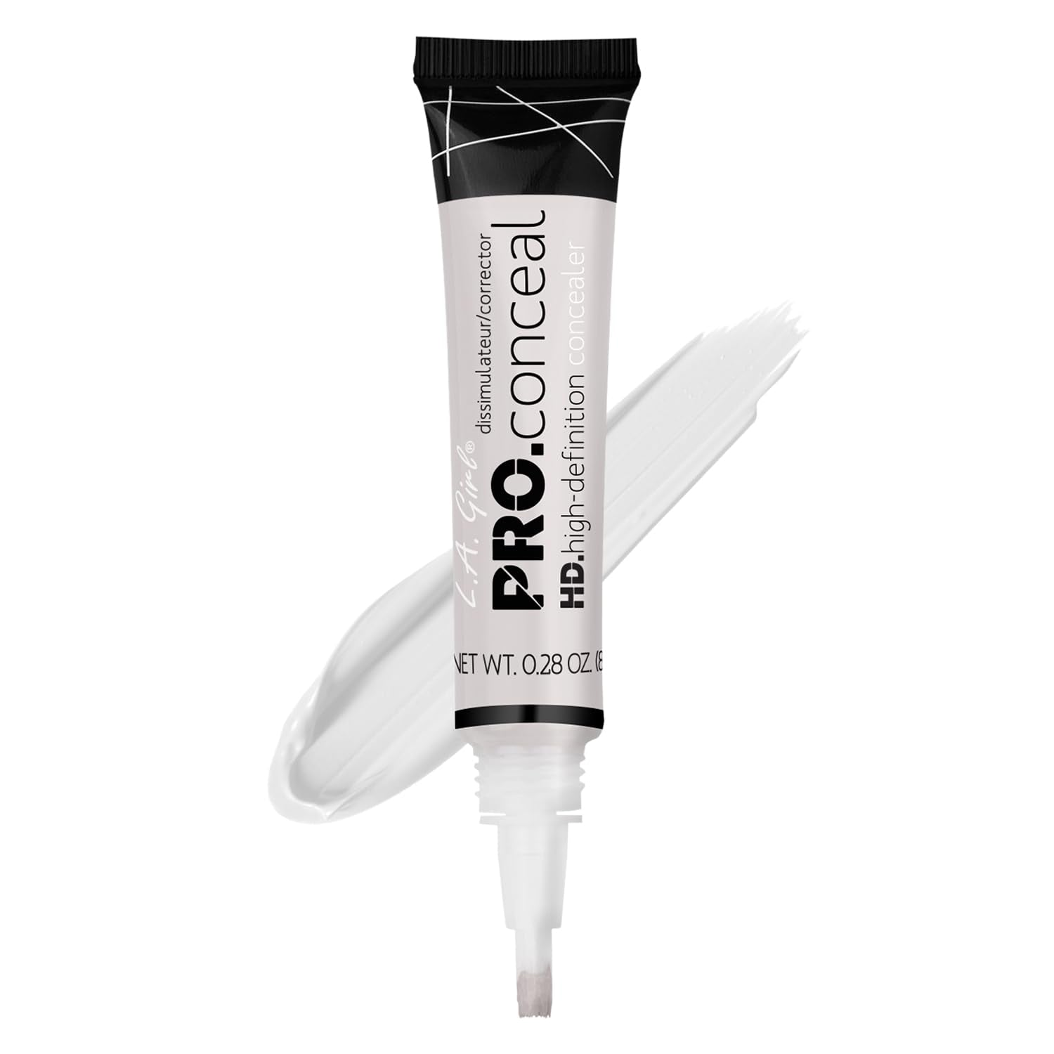 L.A. Girl Flat White Corrector brush tip applicator detail