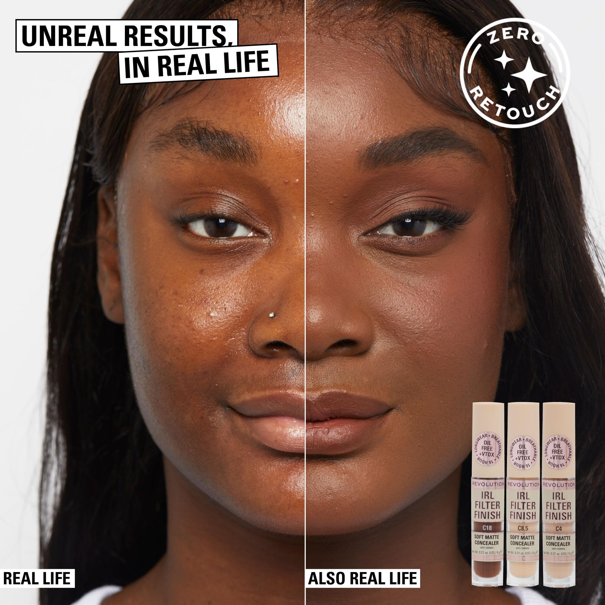 Makeup Revolution concealer bottle back label details