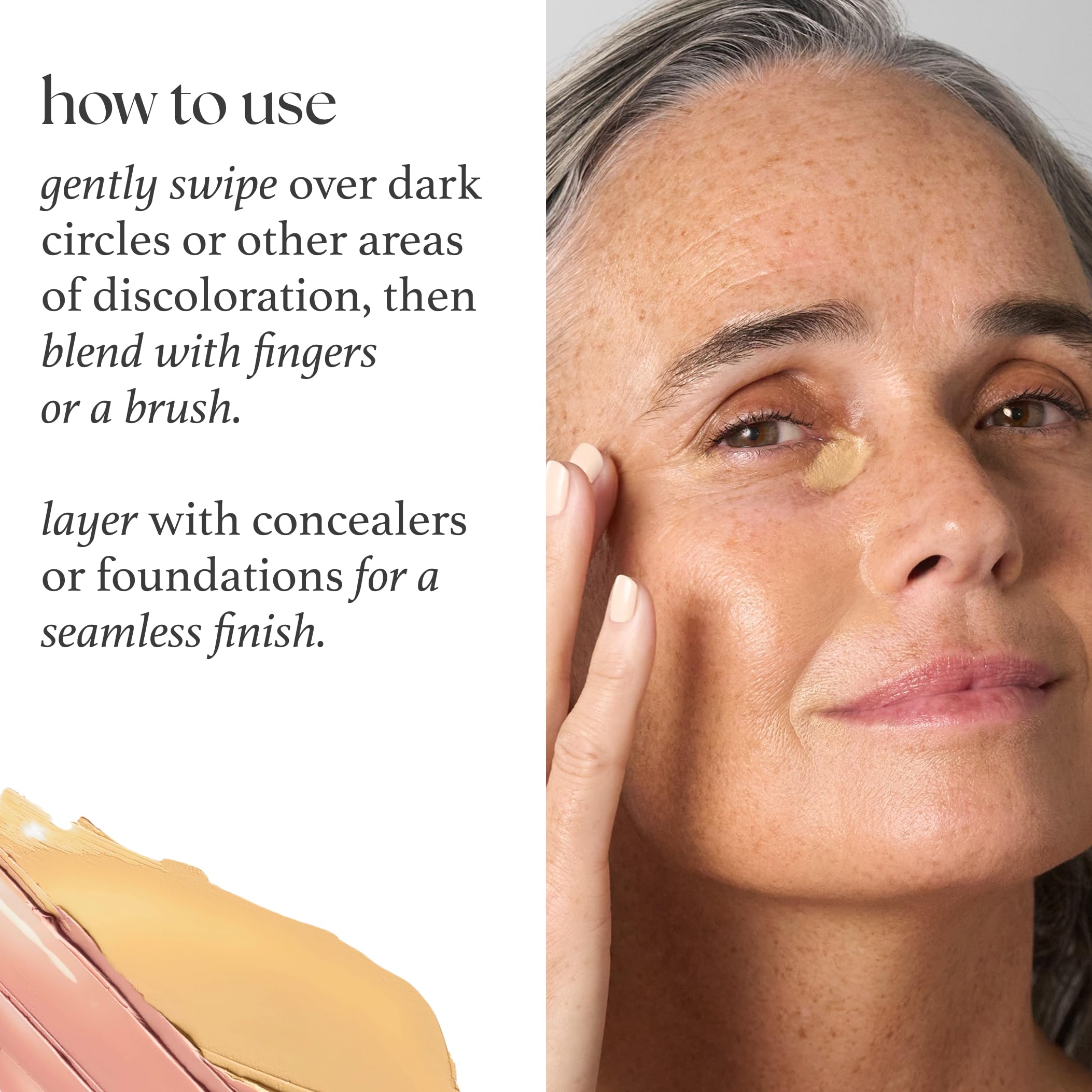 Julep Bright Intentions concealer stick swatch texture