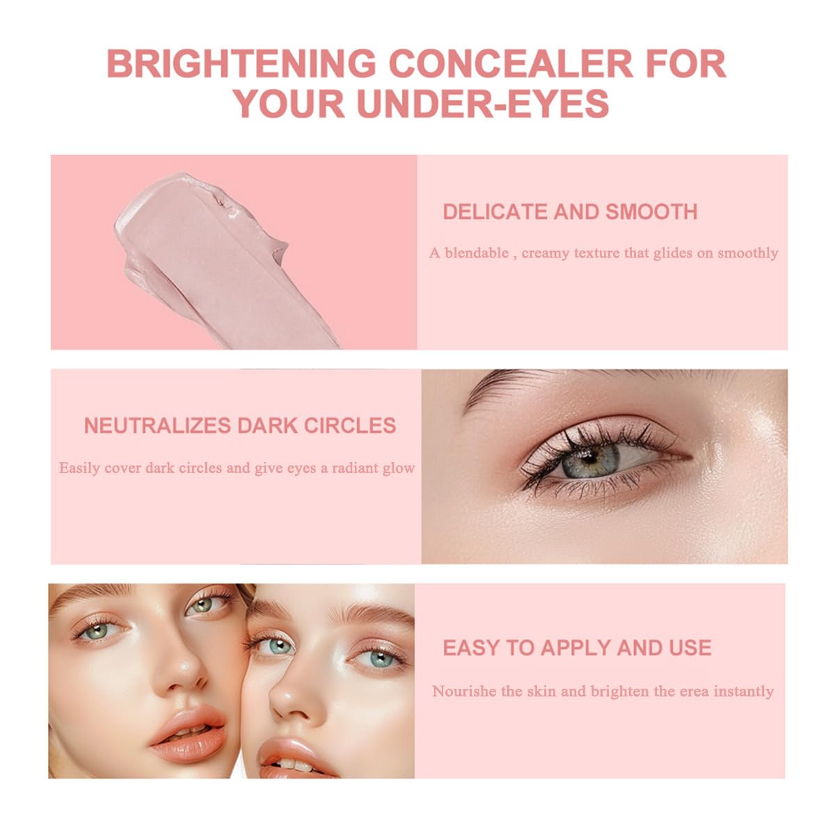 Applying Superflive under eye brightener on hand