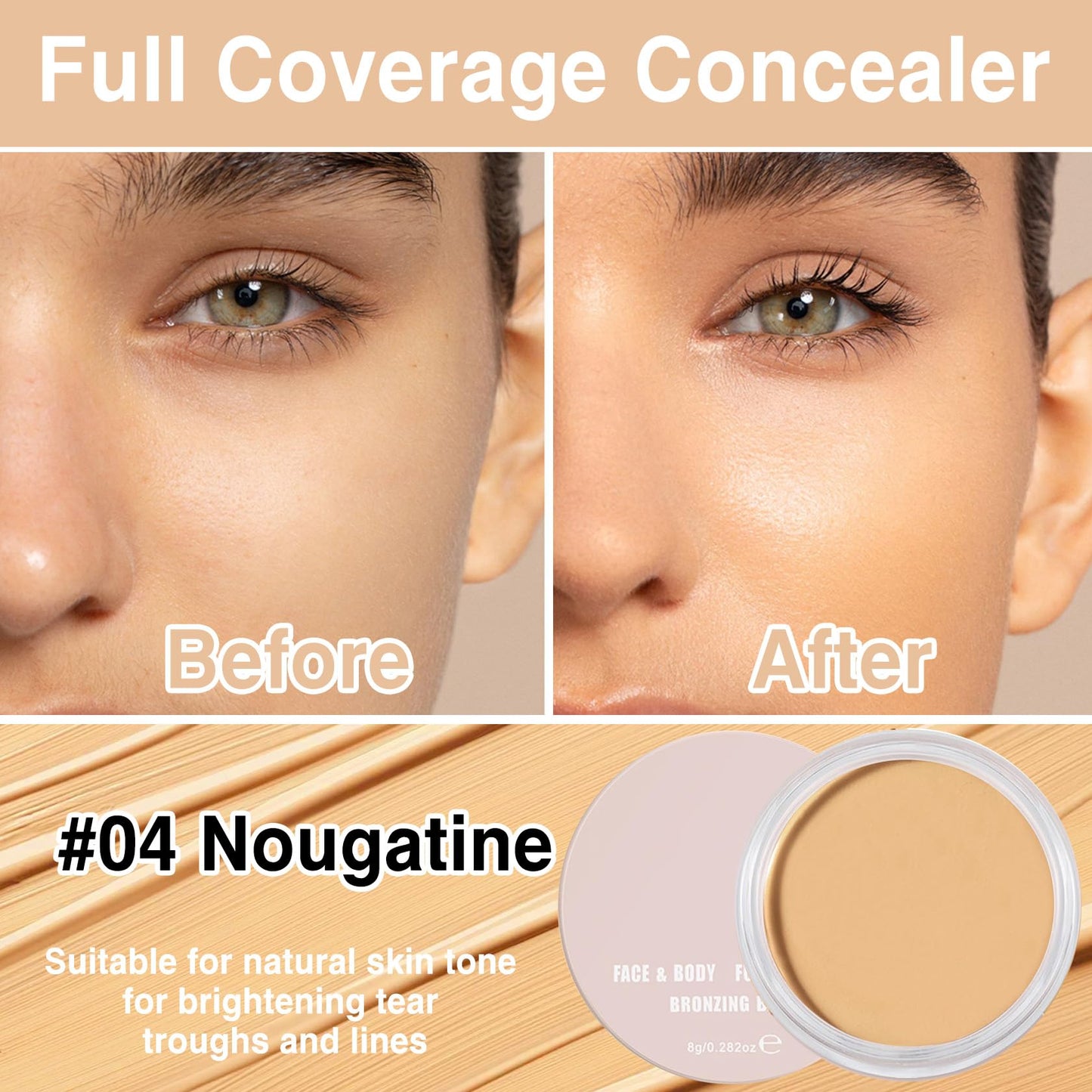 Pervala full coverage concealer texture and color swatch