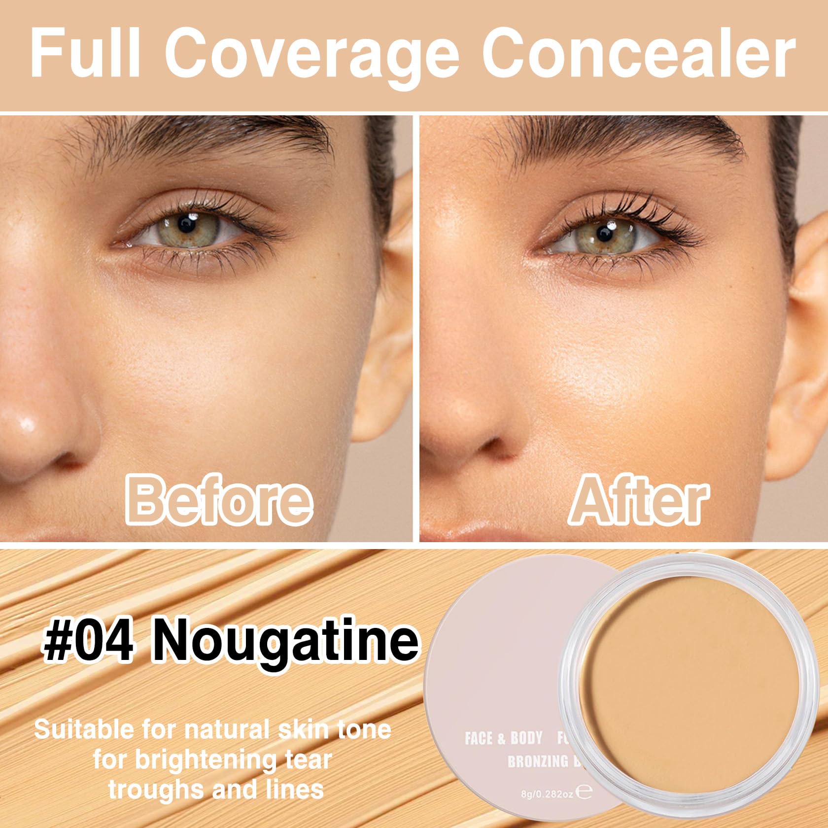 Pervala full coverage concealer texture and color swatch