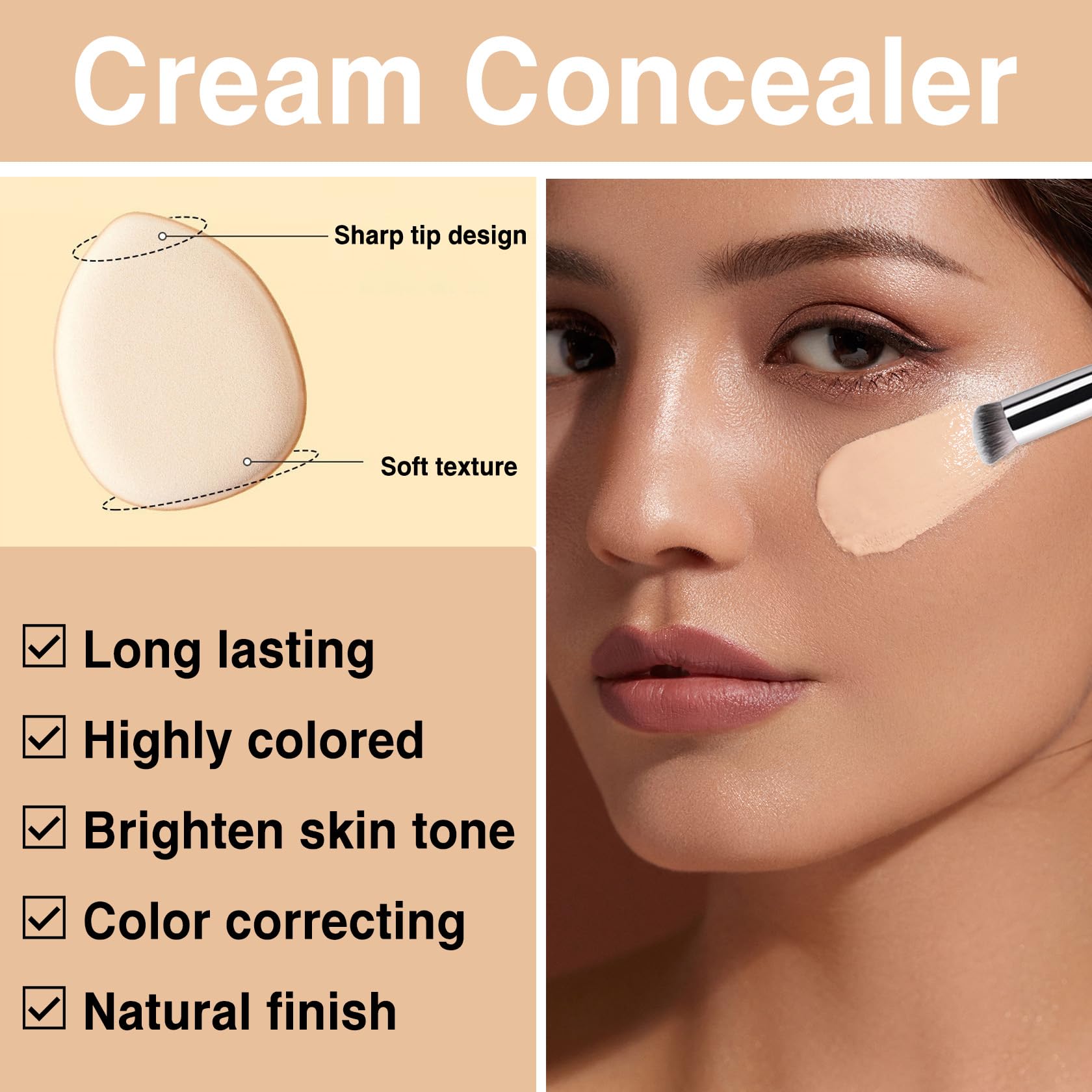 Waterproof long lasting concealer for dark circles application