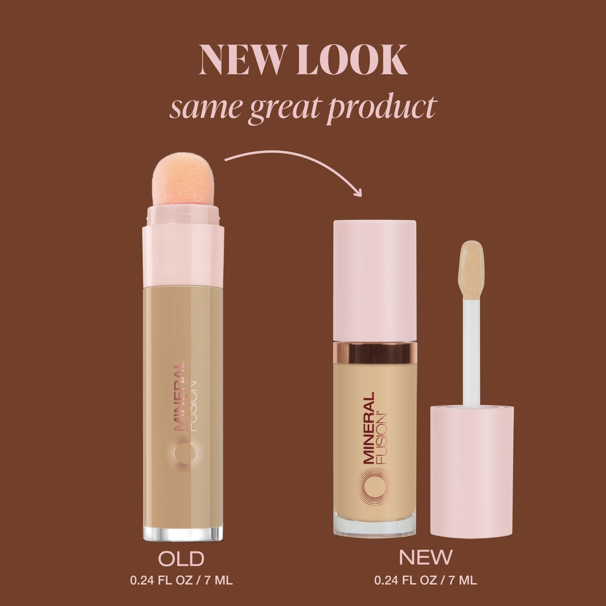 Mineral Fusion Liquid Concealer applicator and texture swatch