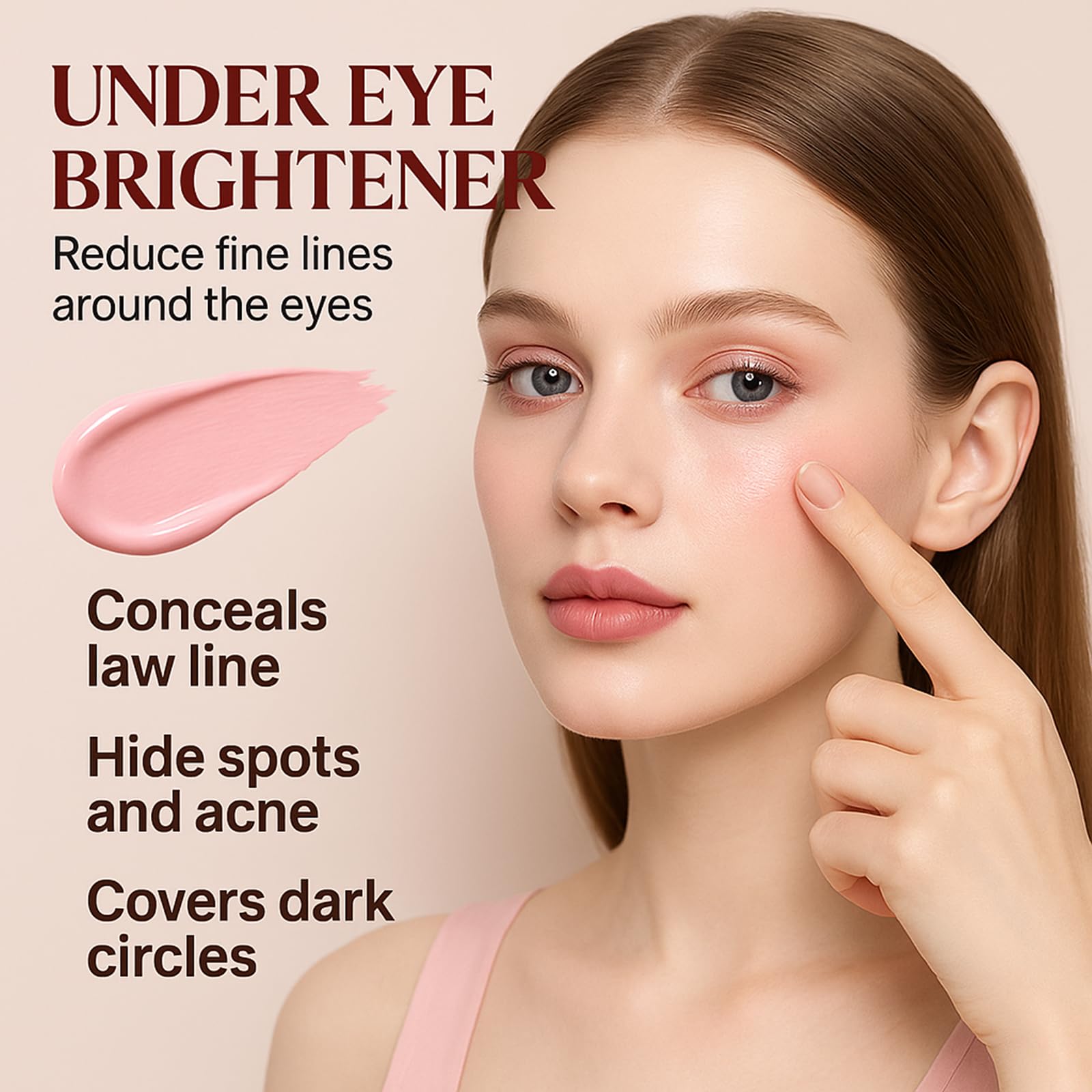 Luminance under eye corrector compact open with brush and puff