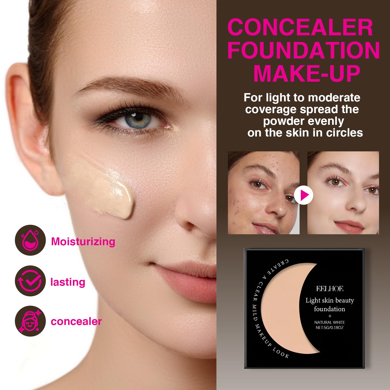 Model applying Hengrunxin under eye brightener on dark circles