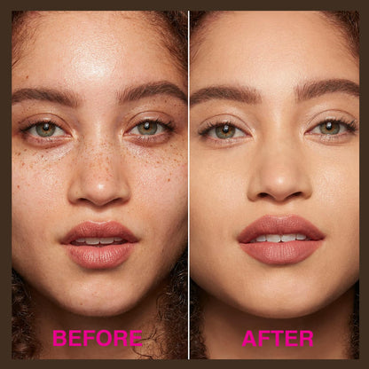 Comparison showing eye area with and without Hengrunxin brightener
