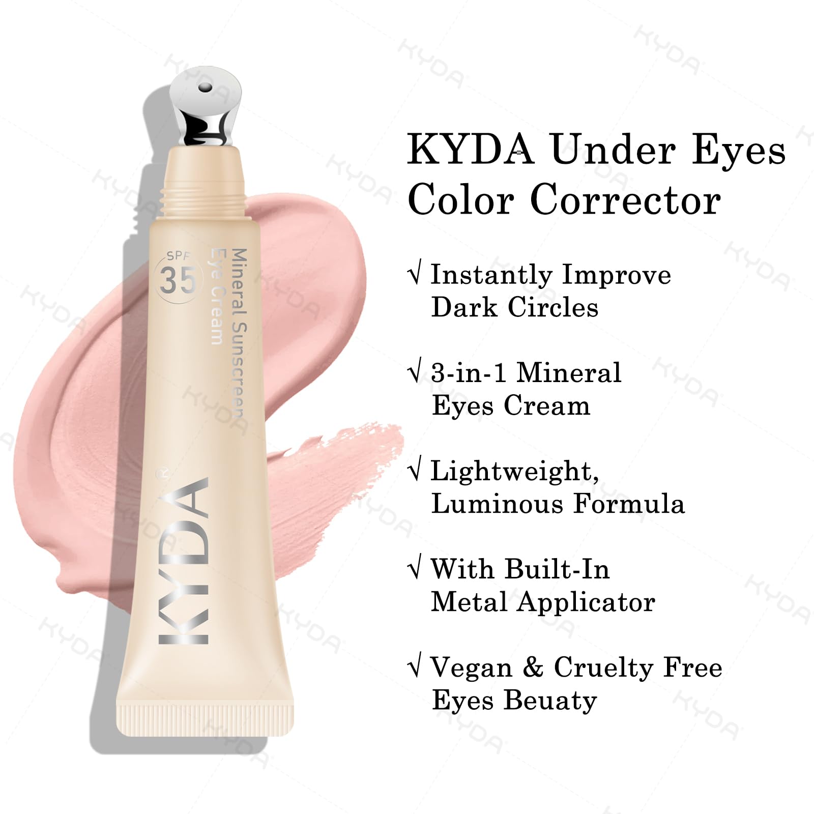 Full contents of Kyda 6 piece concealer and brush kit