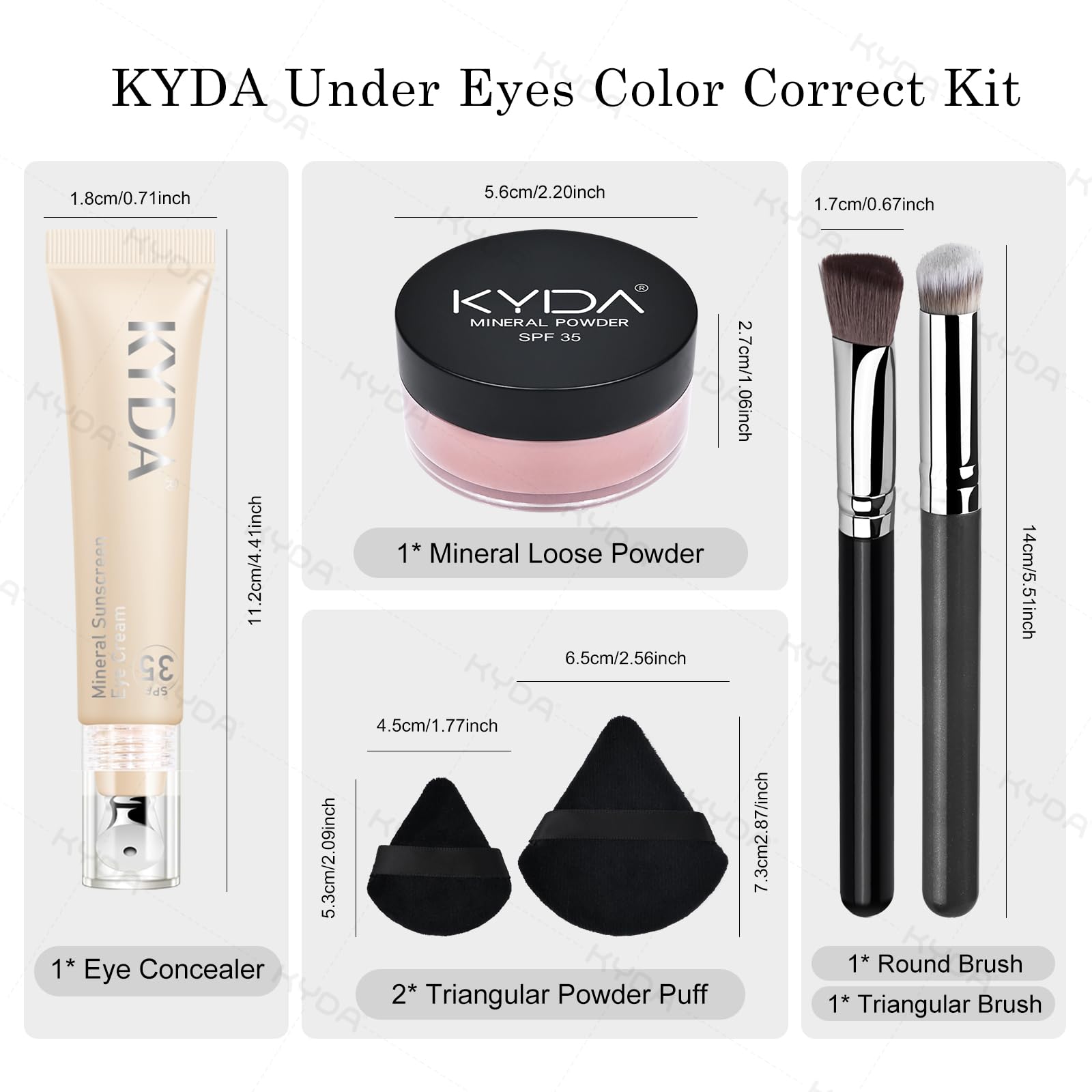 Application demonstration of Kyda pink mineral concealer