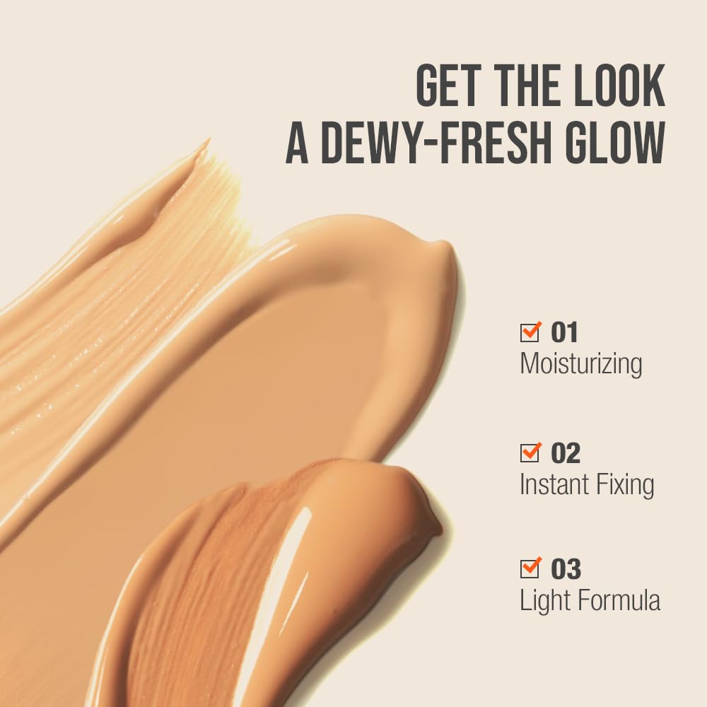 Before and after application of Tfit Idol Cover Concealer