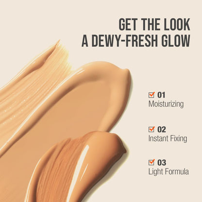 Before and after application of Tfit Idol Cover Concealer