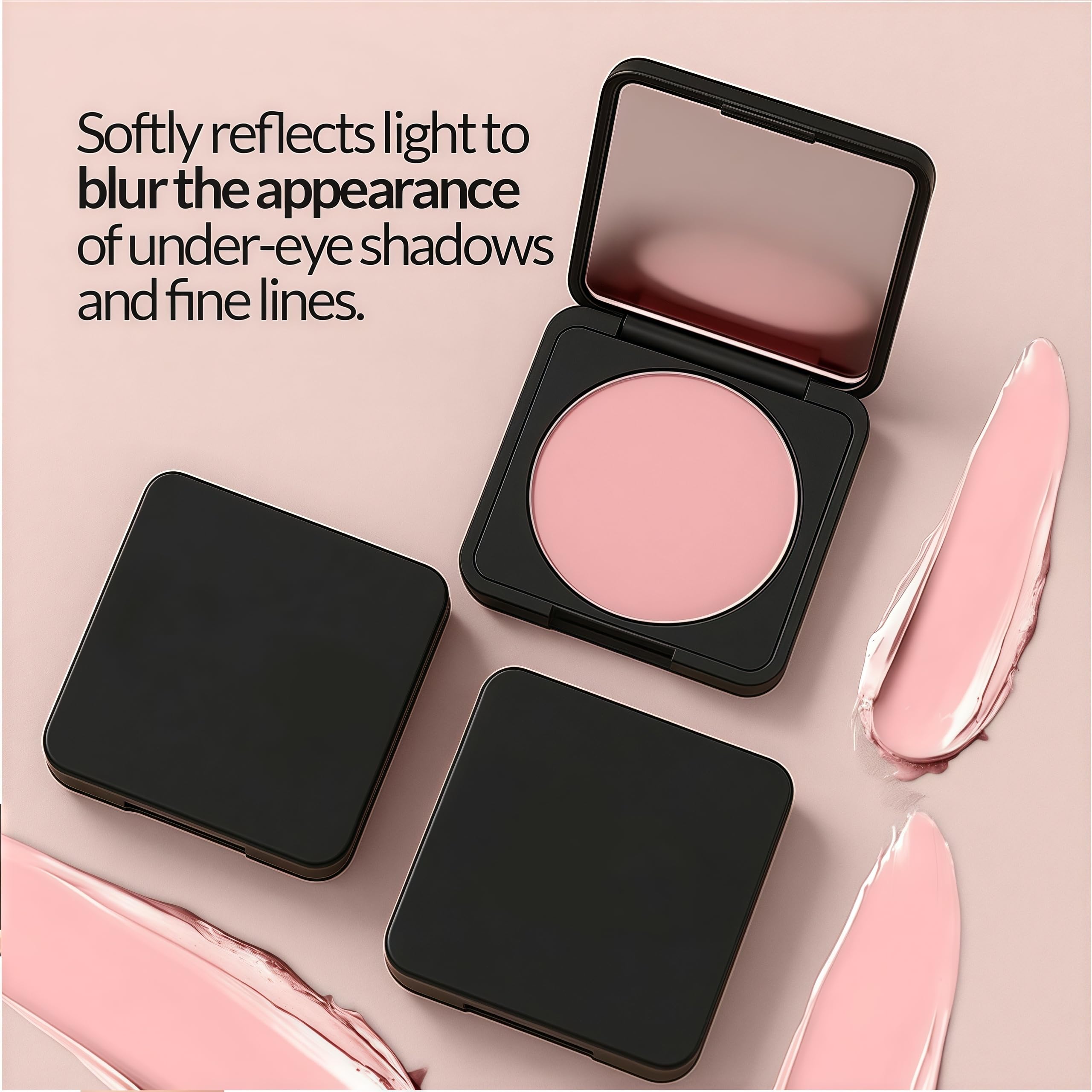 Pink shade under eye brightener cream texture