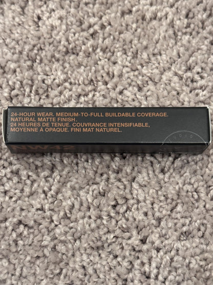 MAC liquid concealer texture and shade swatch NW42