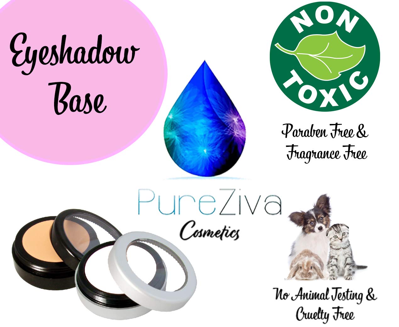 Close up of Pure Ziva matte makeup base container