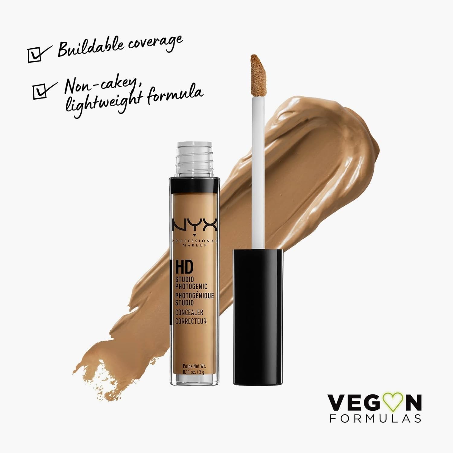 Close up of NYX HD Photogenic Concealer applicator wand