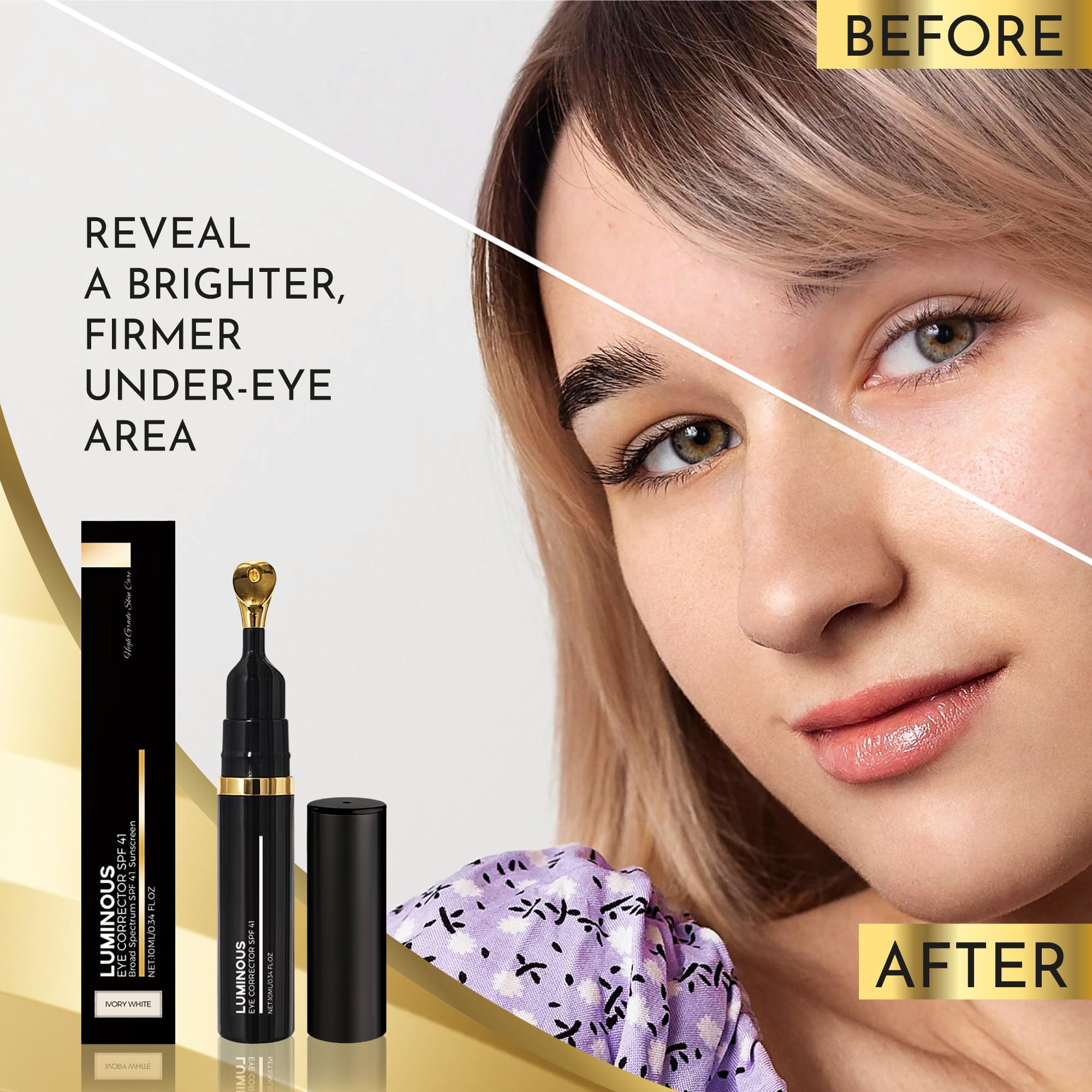 Close up of Drmtlgy SPF 41 eye product tube