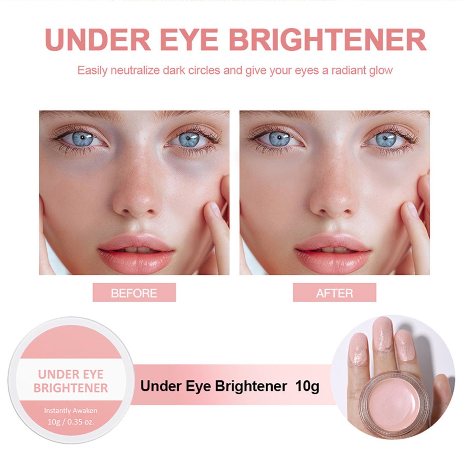 Lightweight pink under eye brightener texture swatch