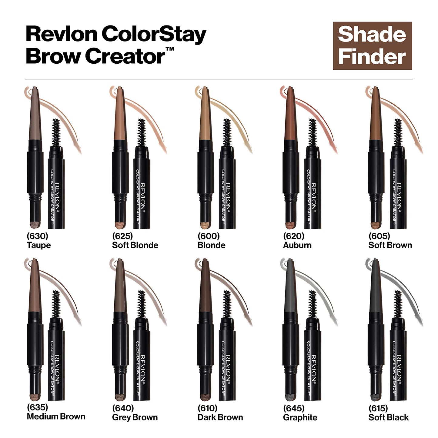 Authentic imported Revlon brow creator product components layout
